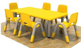 QX-193C  幼儿园塑料六人桌