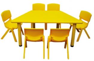 QX-194H  幼儿园塑料梯形桌